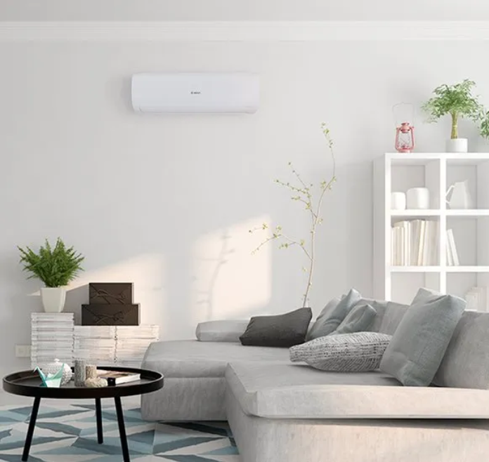 White Air Con Unit On Wall Bosch